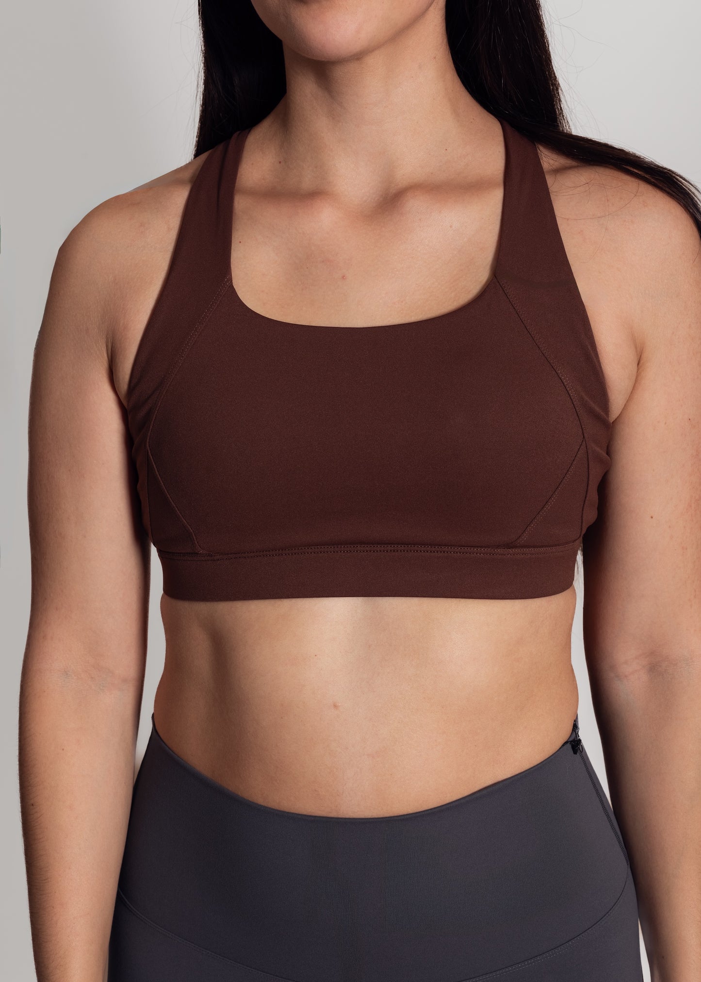 Cross back compression sports bra
