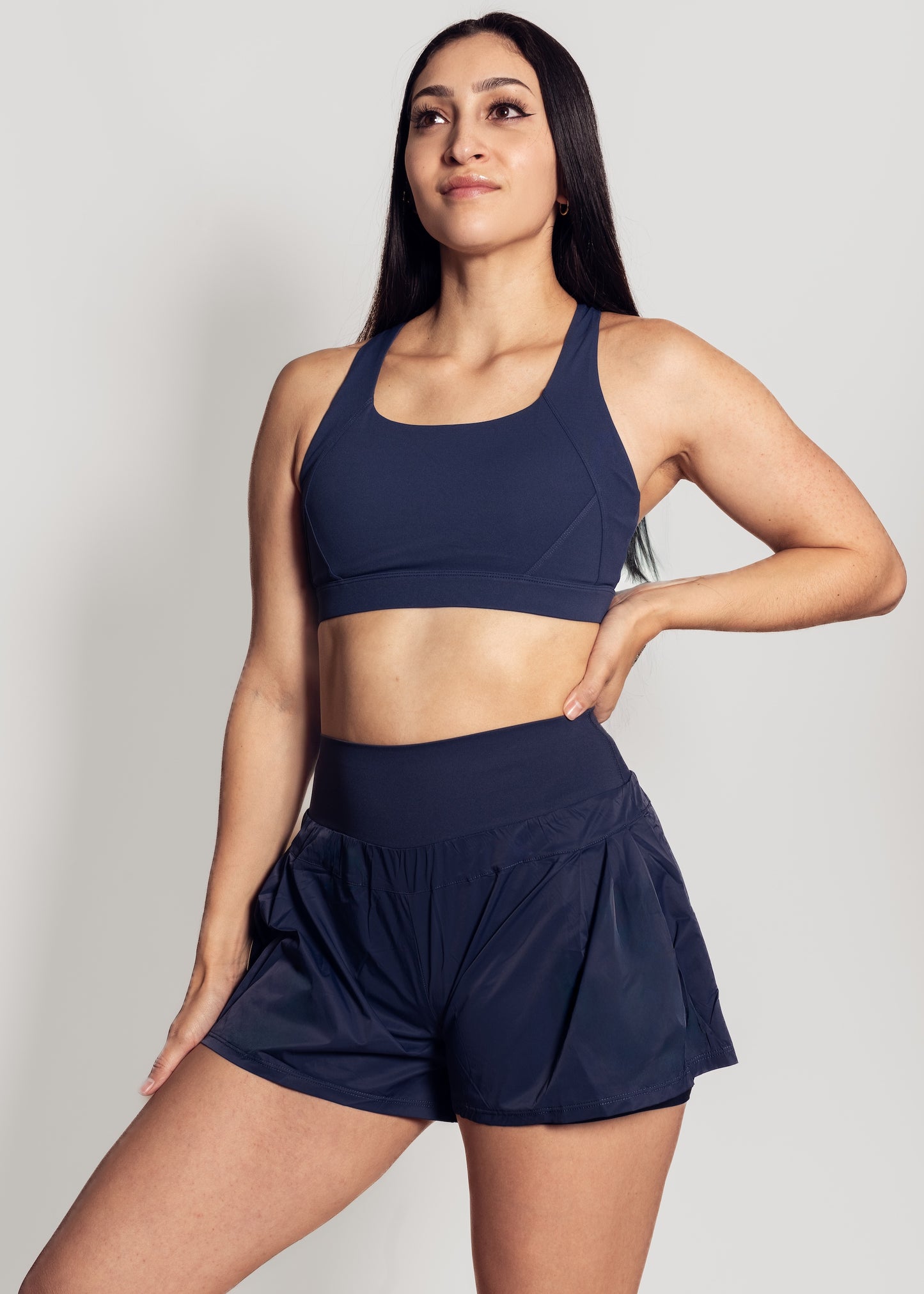 Cross back compression sports bra